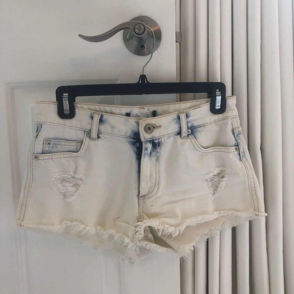 Urban tie dye jean shorts
